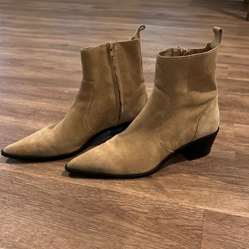 Zara Suede Western Booties, Size 39 (8.5)